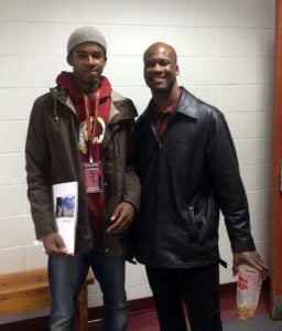 Johnson (pictured left) with VT DBs coach Torrian Gray