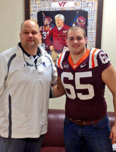 Chaffin, pictured here with his father while at Virginia Tech in February of 2014. (photo courtesy of Chaffin)